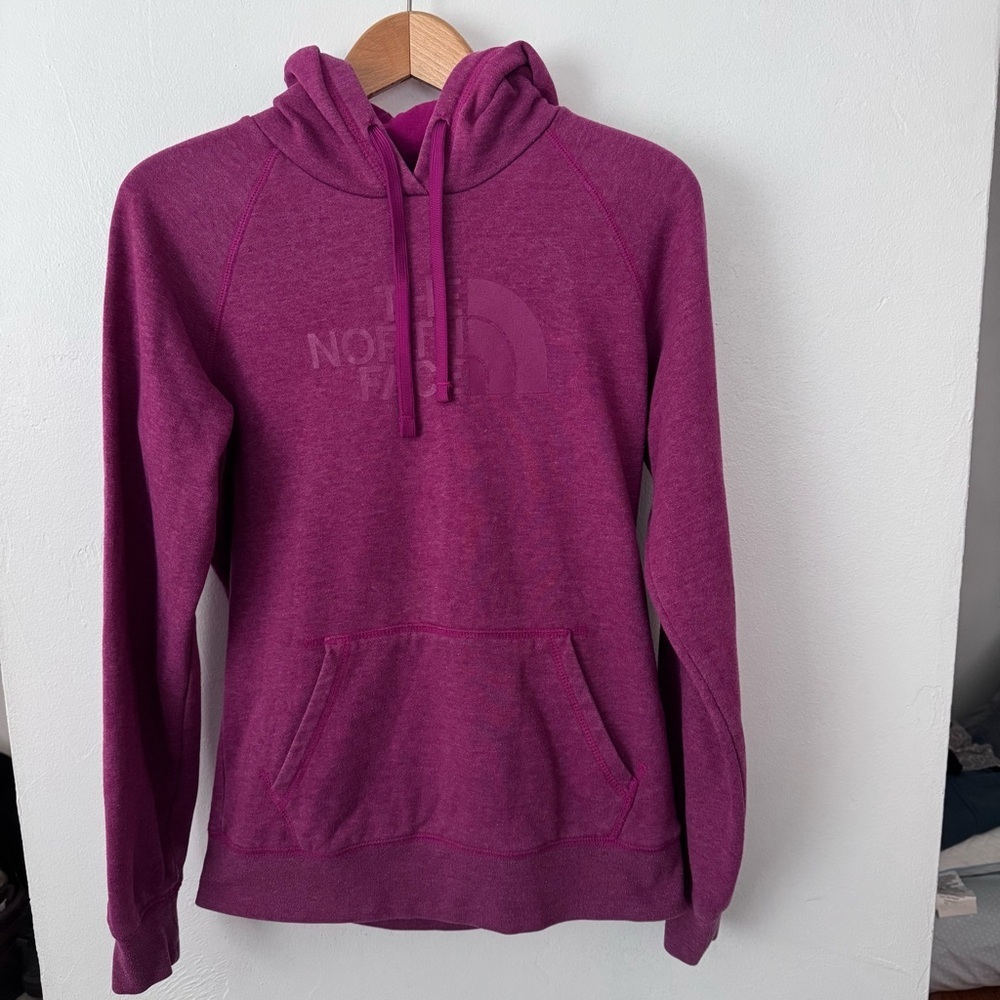The North Face purple hooded sweatshirt Size Medium